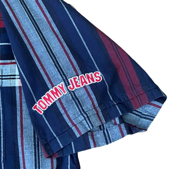Vtg Y2K 2001 Tommy Hilfiger Jeans Plaid Short Sleeve‎ Button Up Shirt Men's L - Picture 5 of 11